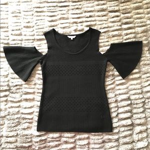 Cute Candies cold shoulder top gray size large